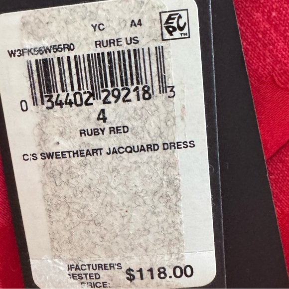 NWT Guess Ruby Red Capsleeve Sweetheart Valentines heart jacquard DRESS SZ 4 - Picture 6 of 12